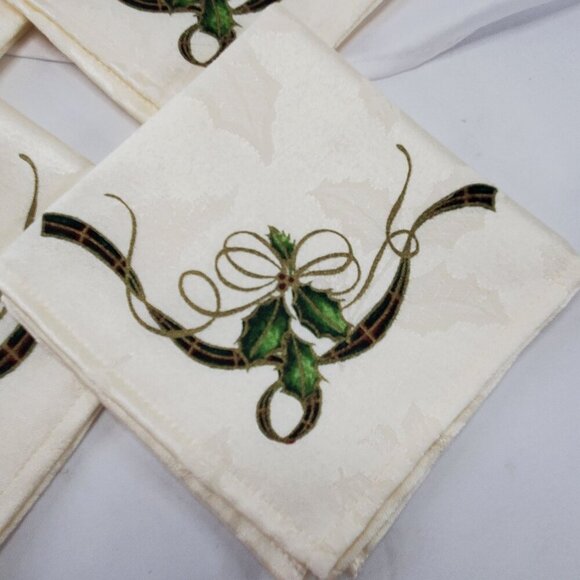 VTG Lenox Christmas Holiday Nouveau Dinner Napkins, 10” Square Set of  Jacquard - Picture 5 of 10